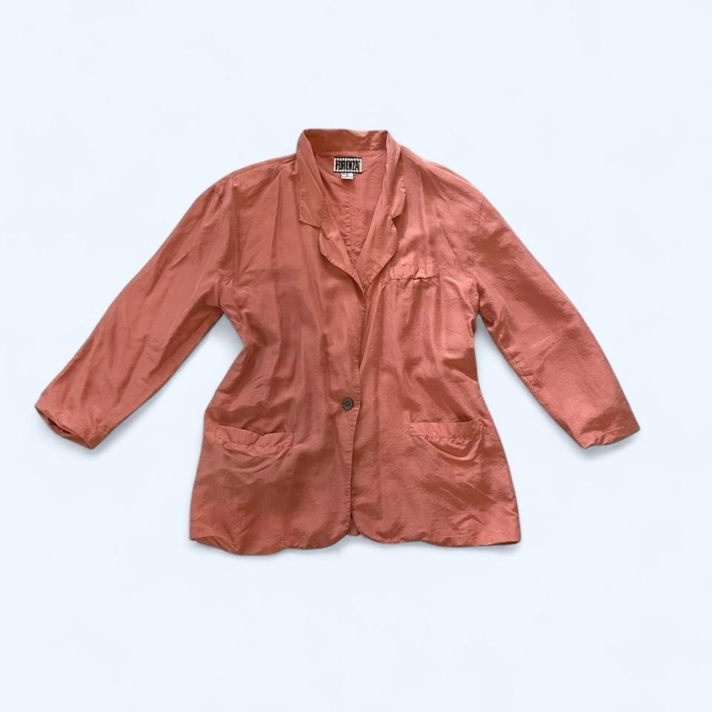 Vintage silk lightweight lined jacket size L by Forenza